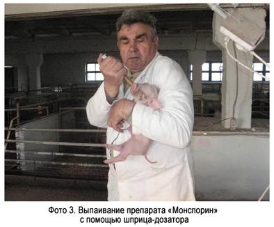 Фото 3 - Выпаивание препарата Моноспорина с помощью шприца-дозатора